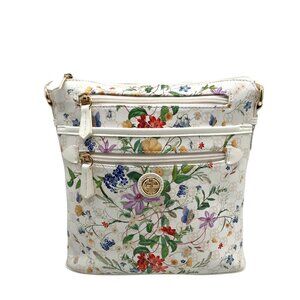 Giani Bernini White Floral North South Crossbody Bag